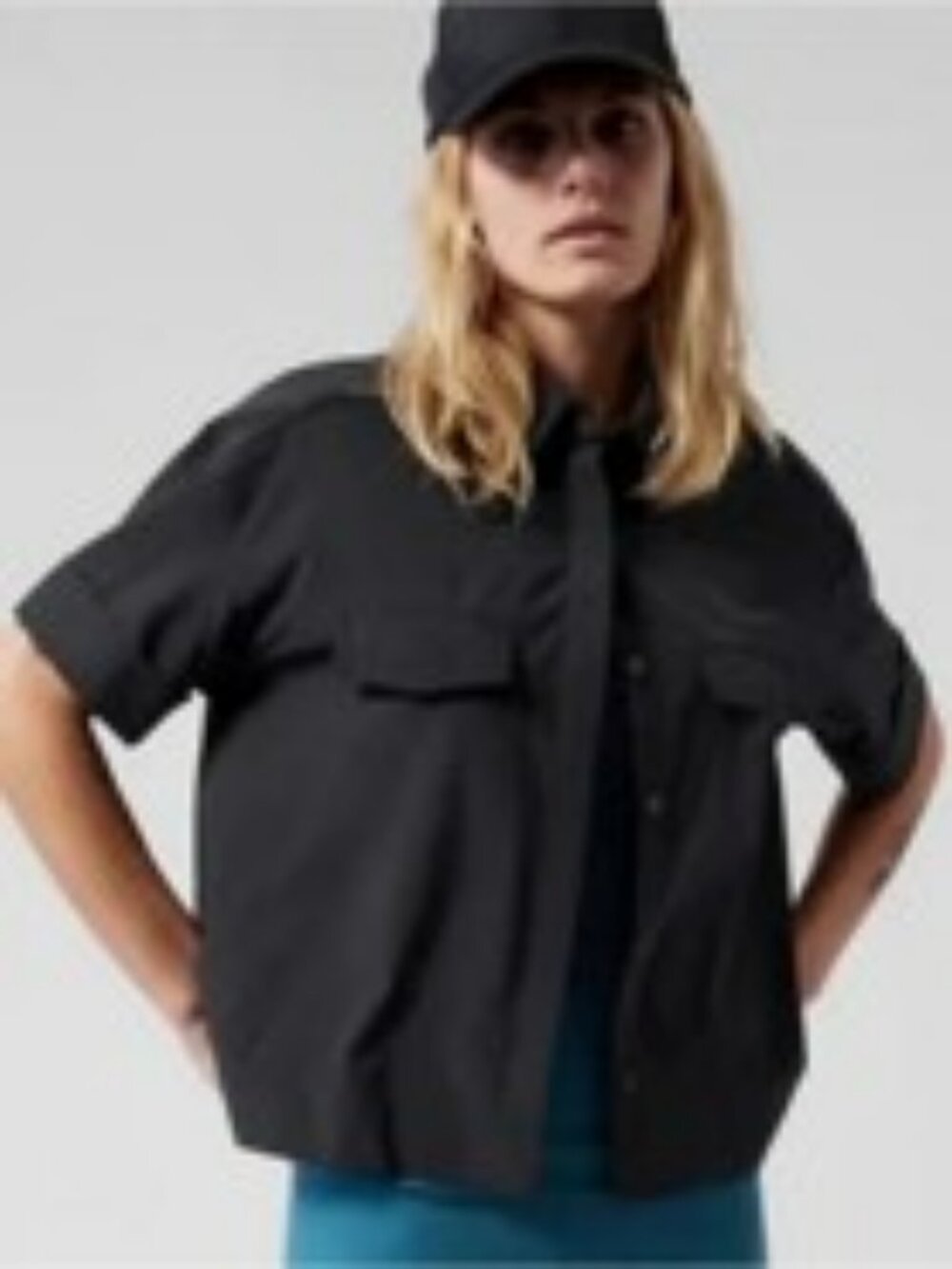 Athleta Camp Shirt, Black, M, EUC